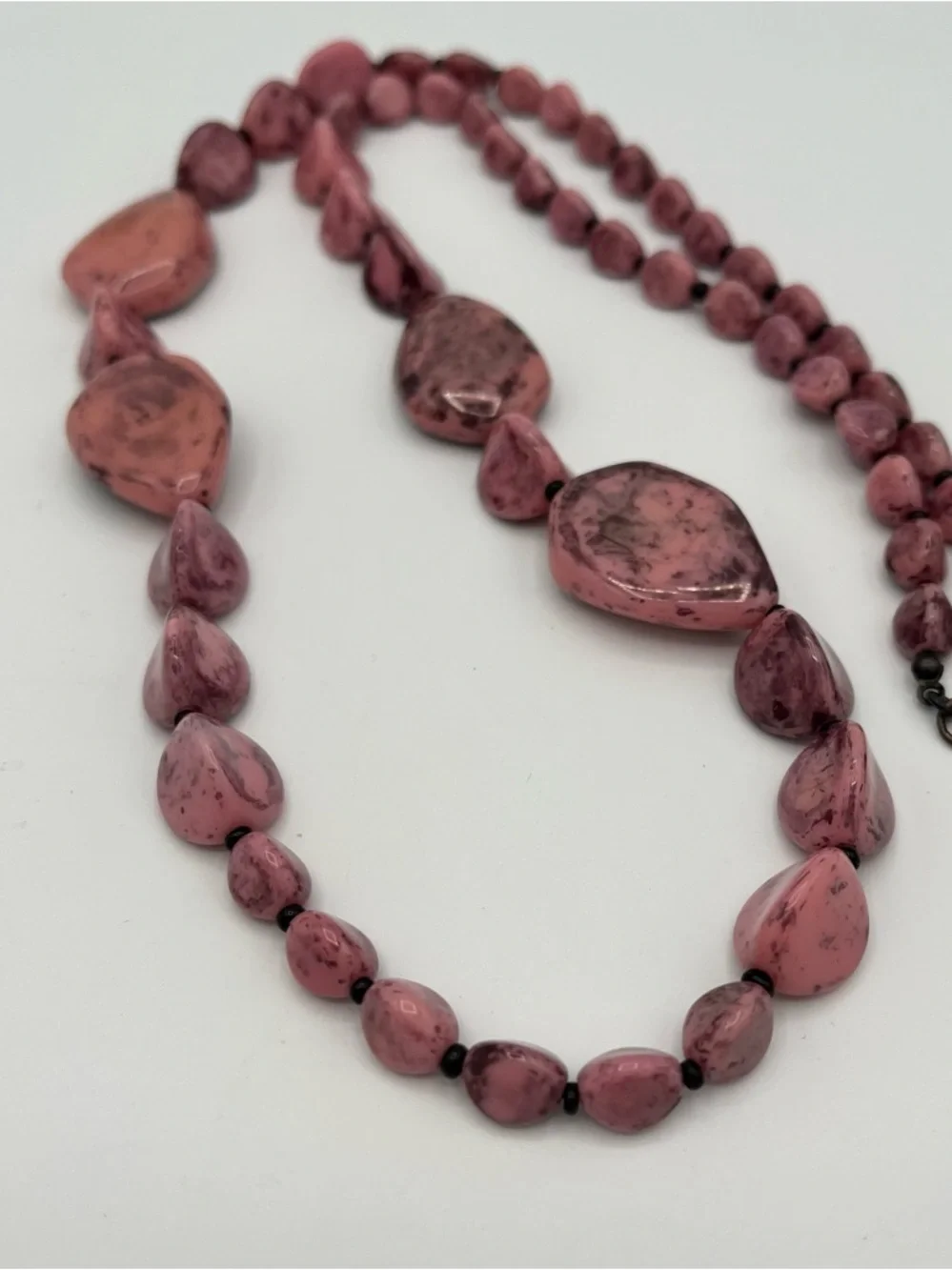 Rare Signed Miriam Haskell Mint Pink Art Glass Necklace Bracelet Set